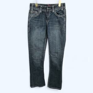 Rock and Roll Cowgirl Jeans Mid Rise size 27x32 Rhinestones bling